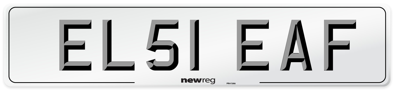 EL51 EAF Number Plate from New Reg